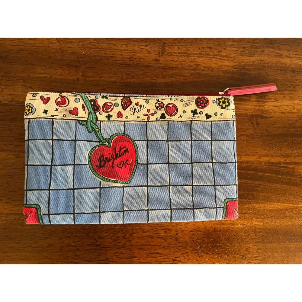 Brighton With‎ Love From Me To You Canvas Zippered Cosmetic Make-Up Case Bag